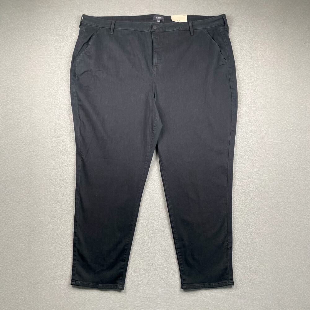 NYDJ Jeans Plus Size 26W Black Lightweight Denim Relaxed Tapered Stretch Loose